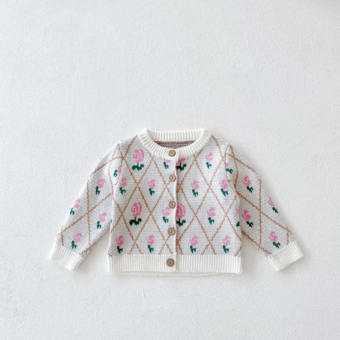 Small flower diamond rose ha coat two-piece jacket