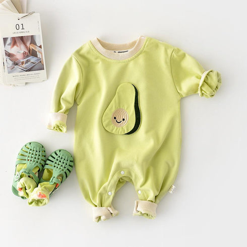 Vegetable and fruit three-dimensional embroidery Pullover BODYSUIT