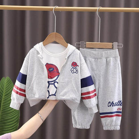 Children's Spring and Autumn Baseball Suit Leisure Sports Three-Piece Set