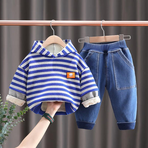 Winter children's velvet sweater suit