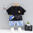 Summer boy shark short sleeve suit