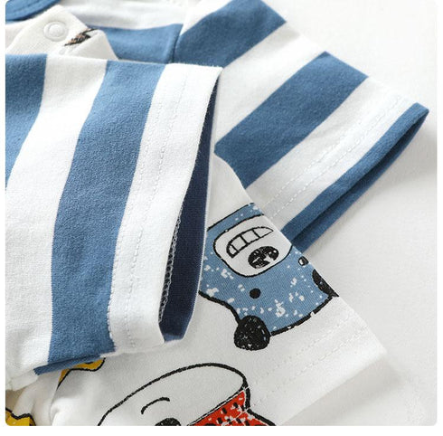 Summer New Baby Boy Short Sleeve T-shirt Boy Half Sleeve Cartoon Printed Jacket Cotton Comfortable