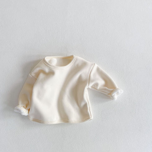 Autumn winter children's long sleeve T-shirt children's round neck bottoming shirt top with velvet padded