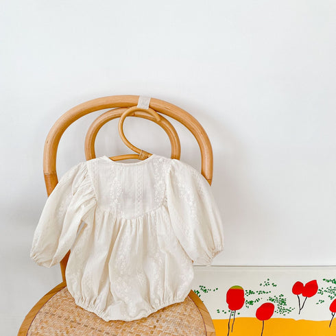 Baby Jacquard Round Neck Jumpsuit