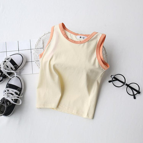 Summer children's vest camisole solid cotton bottoming shirt children's vest