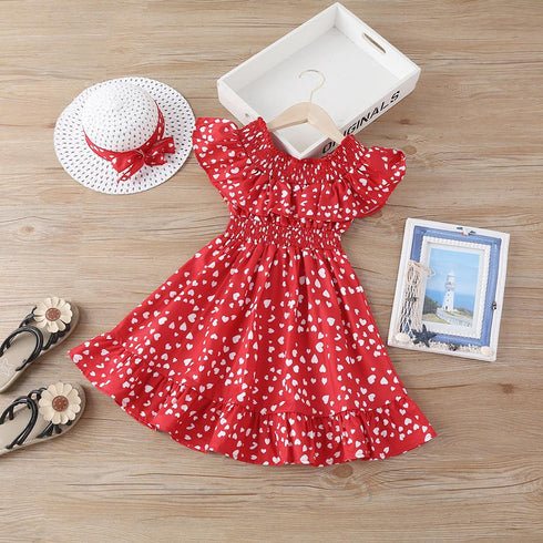 Summer Girl's Floral Waist Dress