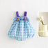 Three Dimensional Flower Stripe Suspender Lantern Jumpsuit