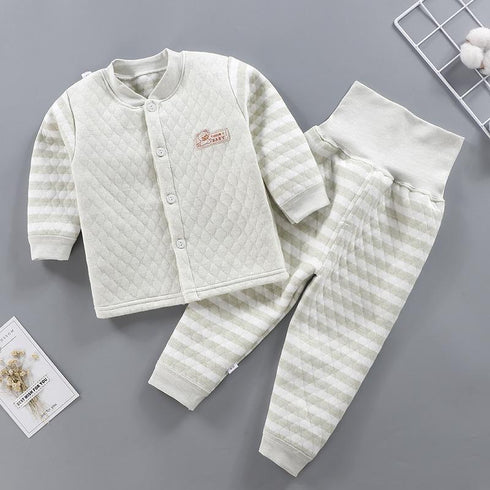 Baby's Three-Layer Cotton Underwear Set Thickened Autumn Jacks Thermal Underwear Set