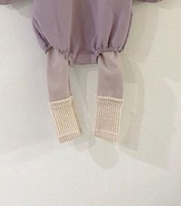 Baby letter plus velvet conjoined sweater loose fart crawl suit and pants