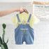 Cute Suspenders, Mesh Sleeves, Short Sleeves, Two-piece Set
