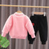 Winter children's velvet suit two-piece set