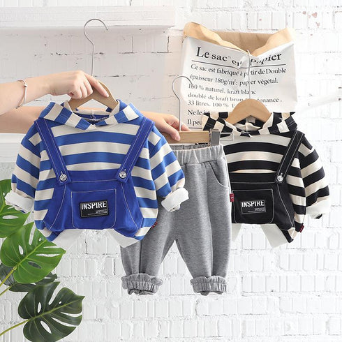 Spring and Autumn Boys Long Sleeve Set Two-Piece Set