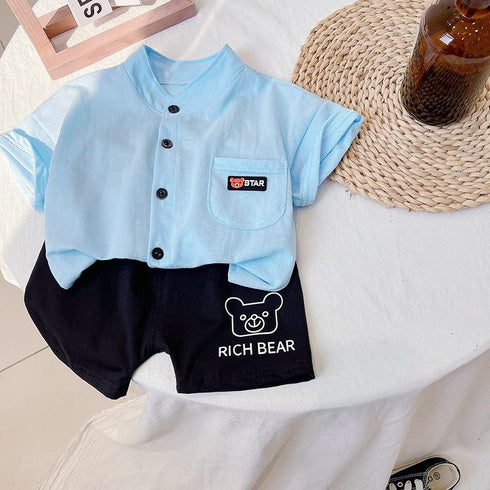 Boys Summer Short Sleeve Shirt Set