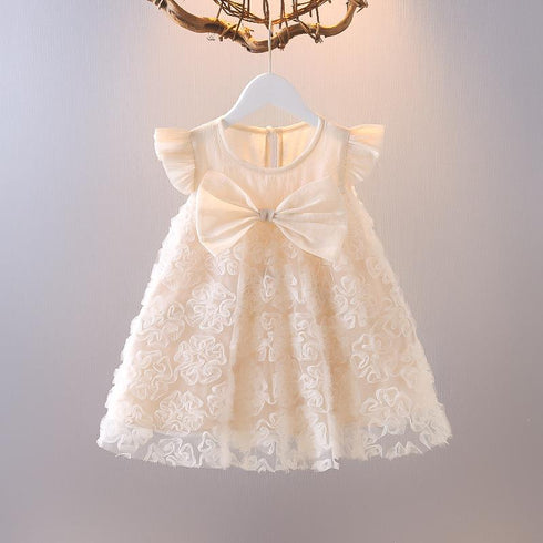 Summer New Baby Girl Bow Gauze Dress Girl Cute Princess Dress