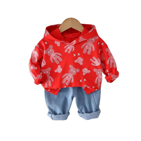 Spring and Autumn Baby Cartoon Wear Two-Piece Set
