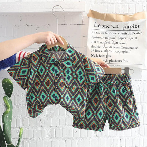 Boys short sleeve suit two-piece set