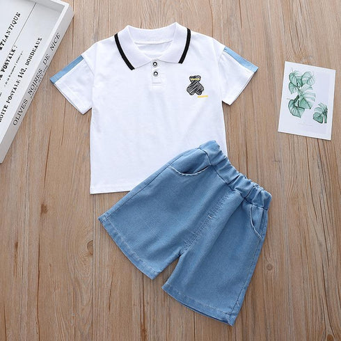 Children's suit short sleeve shorts two-piece set