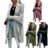 Fall winter lapel bat sleeve knit long sweater cardigan