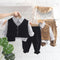 Spring and Autumn Boys Shirt Long Sleeve Three-Piece Set