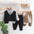 Spring and Autumn Boys Shirt Long Sleeve Three-Piece Set