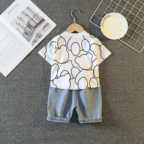 Summer children's suit short sleeve two-piece set