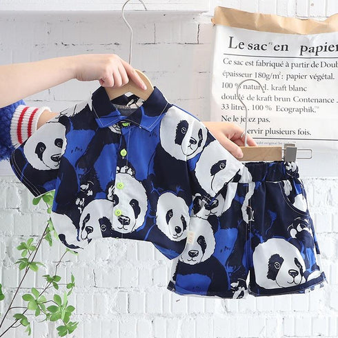 Boys short sleeve summer suit two-piece set