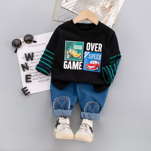 Boys spring and autumn suit two-piece set