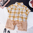 Summer boy suit short sleeve shirt two-piece set