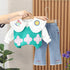 Floret Smiling Face Shirt Long Sleeve Three Piece Set