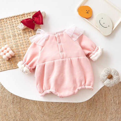 Baby Triangle Fart Clothes Female Bao Plus Velvet Double-Layer Pussyole Climbing Clothing