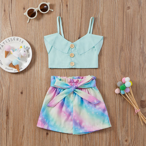 Summer children's suspender shorts two-piece set