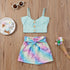 Summer children's suspender shorts two-piece set