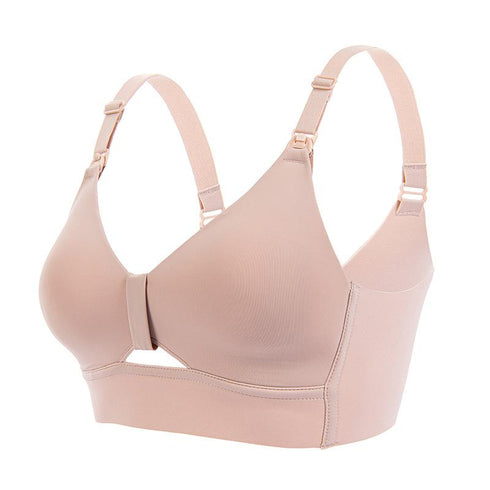 Modal silk gathers thin breast-feeding bra without steel ring