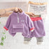 Girls plus velvet suit winter warm two-piece set