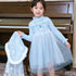 Girls' Winter Princess Dress Children's Mesh Dress Cloak Two-Piece sweater dress