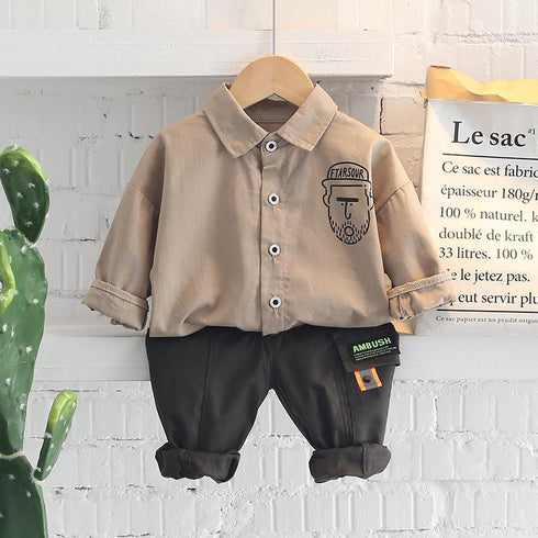 Boys spring and autumn leisure suit two-piece set