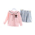 Spring and Autumn Girls Long Sleeve Skirt Two-Piece Set