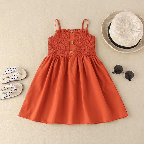 Summer Girl's Simple Waist Dress