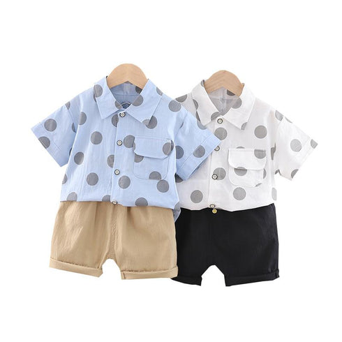 Children's summer boys short sleeve shorts suit