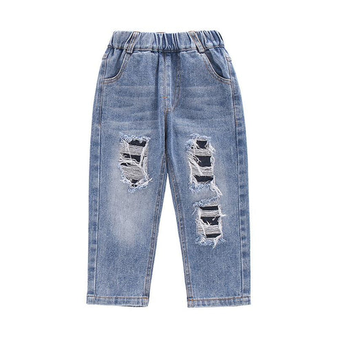Children's Perforated Patch Jeans