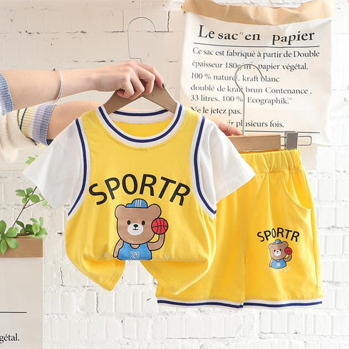 Round Neck Basketball Suit With Short Sleeves
