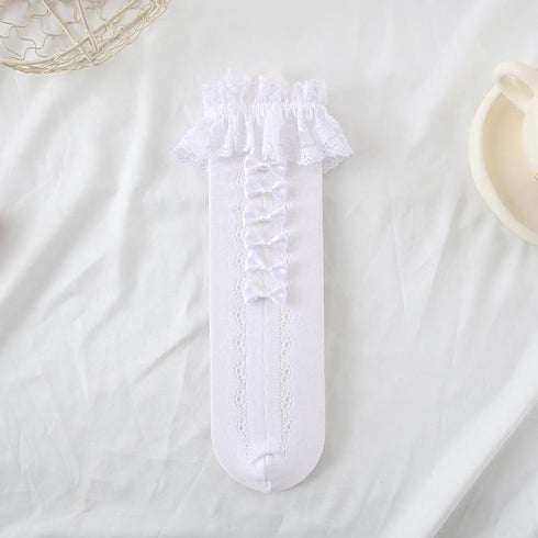 Children's Bow Lace Stockings(Three packs)
