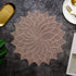 Fortune Leaf Round Table Mat Light Luxury Bronzing Western Food Mat Hollowed Out PVC Solid Color Heat Insulation Mat