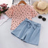 Girls' Summer Love Short Sleeve Shorts Set