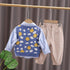 Children spring and autumn long sleeve shirt knitted waistcoat sweater vest set of three