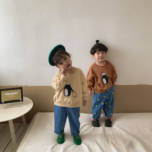 Children's Soft Jeans Loose Casual Pants