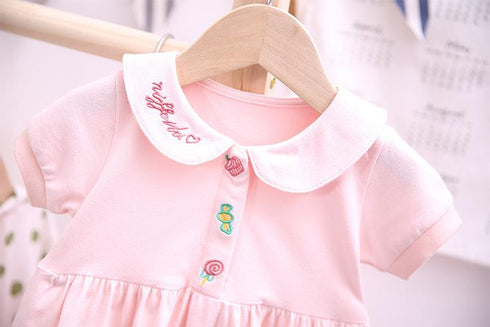 Girls' Dress 2022 Summer New Girls' Academic Skirt Cotton Princess Skirt