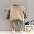 Spring and Autumn Boys Three-Piece Shirt Long Sleeve Set