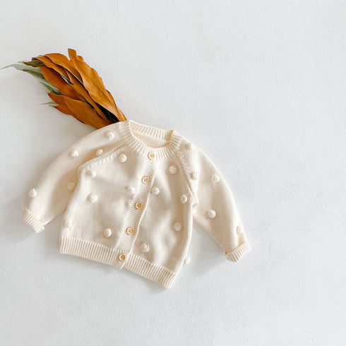 Spring and Autumn Children's Handmade Ball Knit Coat