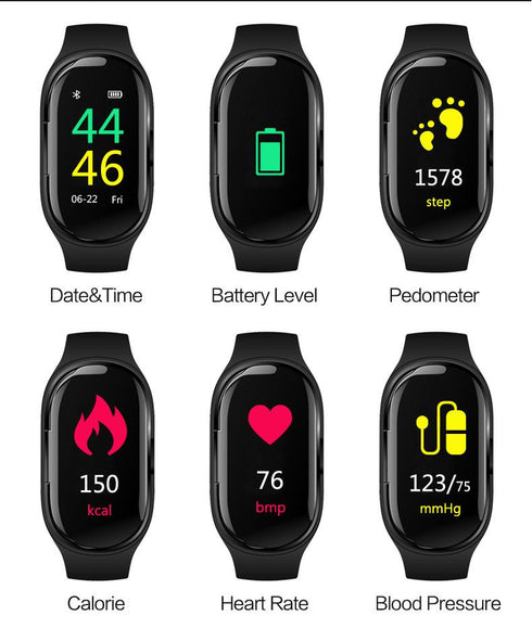 Smart bracelet wireless headset Bluetooth call bracelet 2 in 1